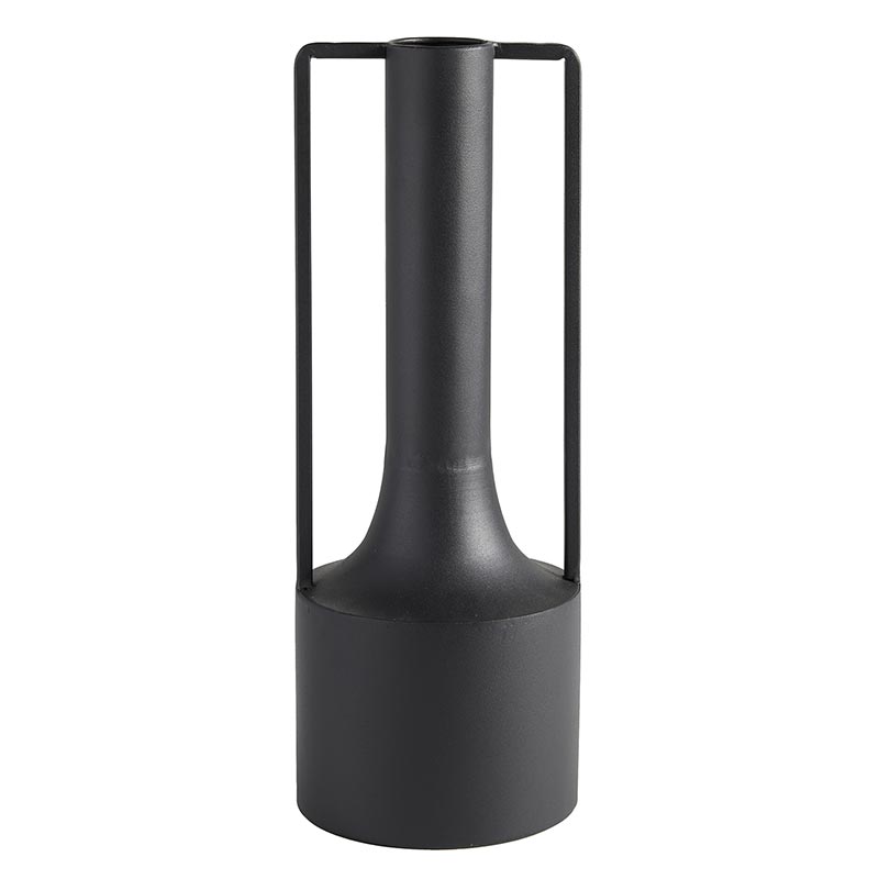 Black Metal Modern Vase - Bombay Mercantile