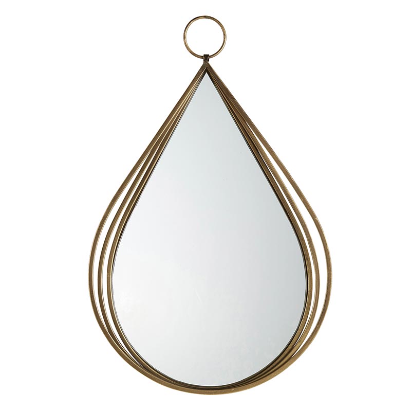 Droplet Shape Gold Mirror - Bombay Mercantile