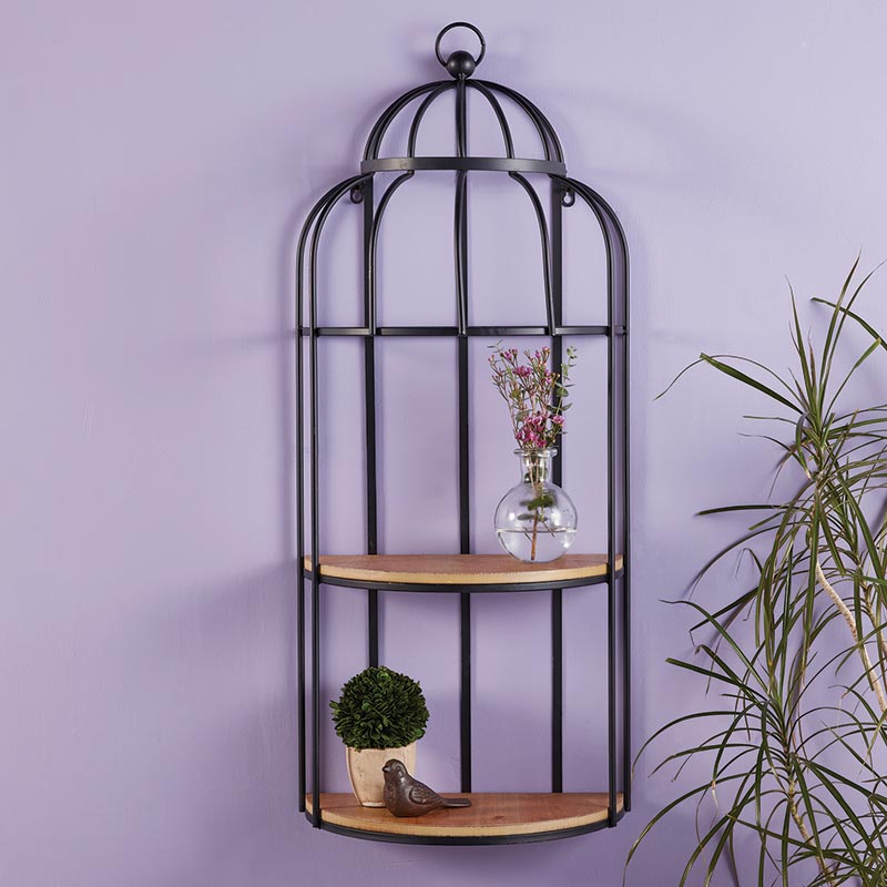 Metal Cage Wall Shelf - Bombay Mercantile