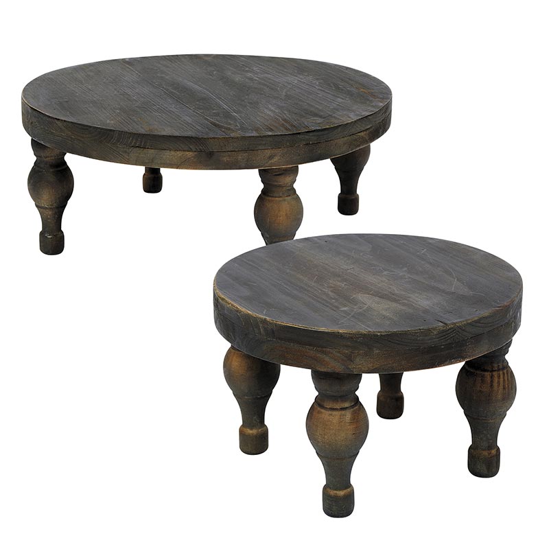 Wood Stands - Set of 2 - Bombay Mercantile