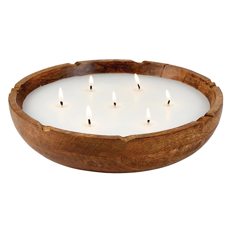 Wood Tray Candle - Bombay Mercantile