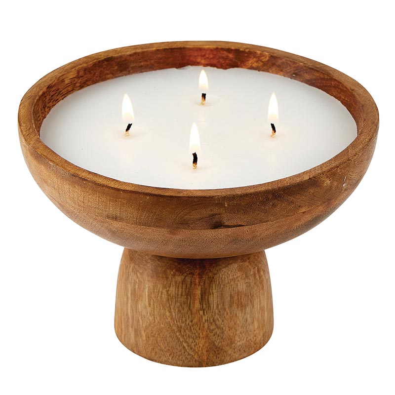 Wood Bowl Candle, In increment of 2 - Bombay Mercantile