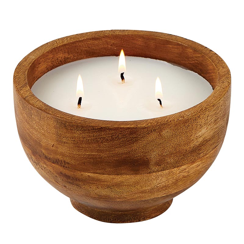 Wood Bowl Candle, In increment of 2 - Bombay Mercantile