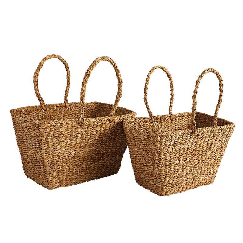 Rectangle Seagrass Bag - Set of 2, In increments of 2 - Bombay Mercantile