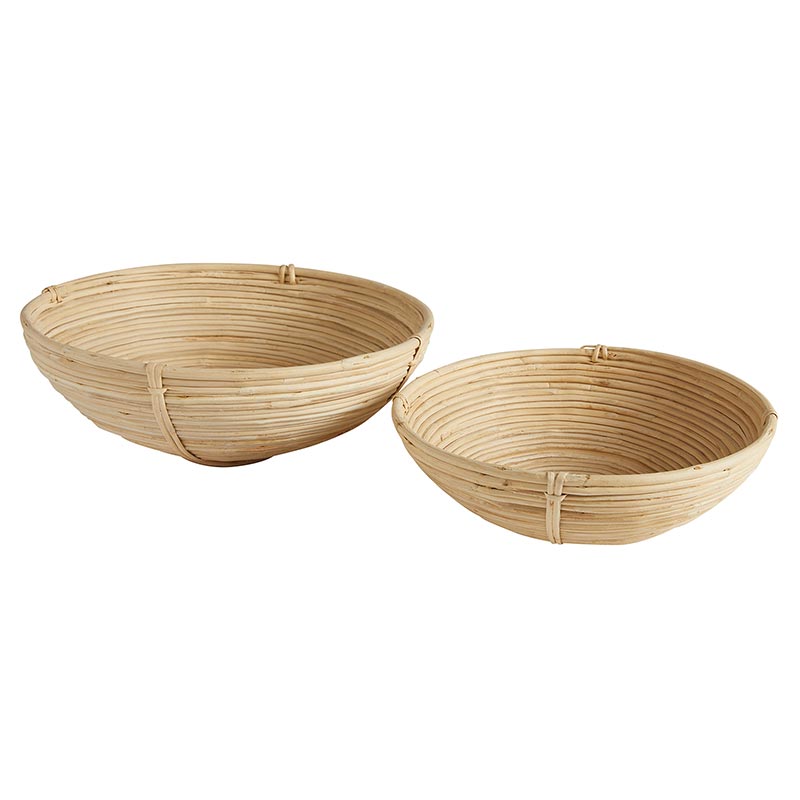 Cane Bowls - Set of 2, In increments of 2 - Bombay Mercantile