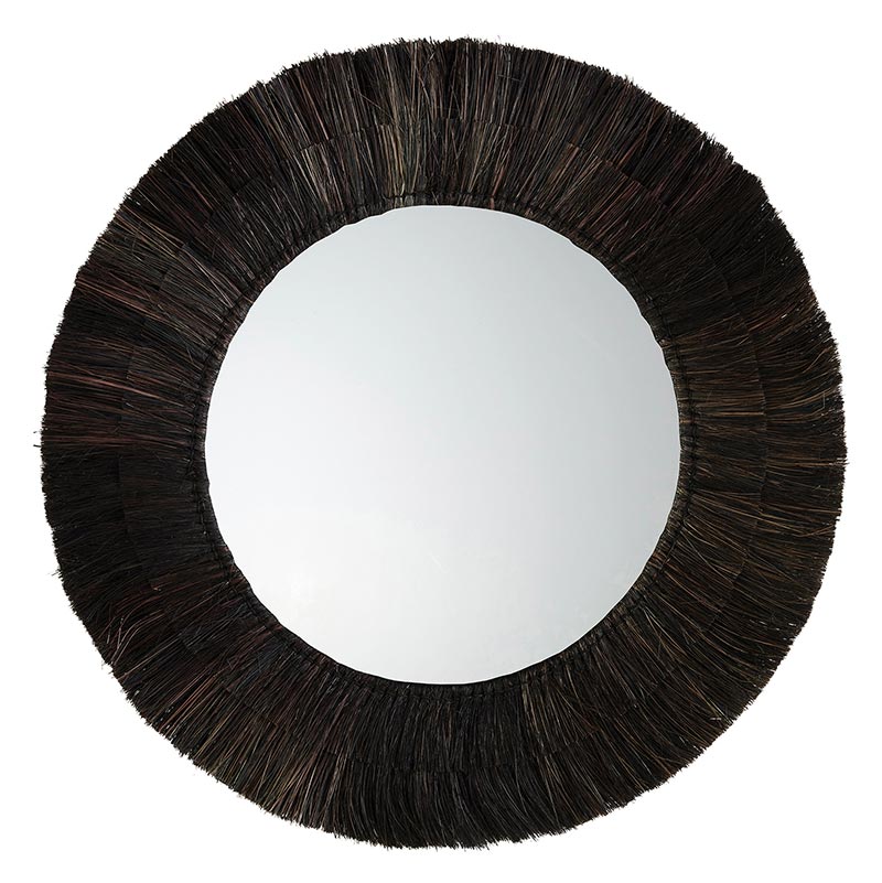 Black Fiber Wall Mirror - Bombay Mercantile