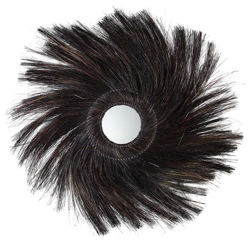 Wispy Black Fiber Mirror - Bombay Mercantile