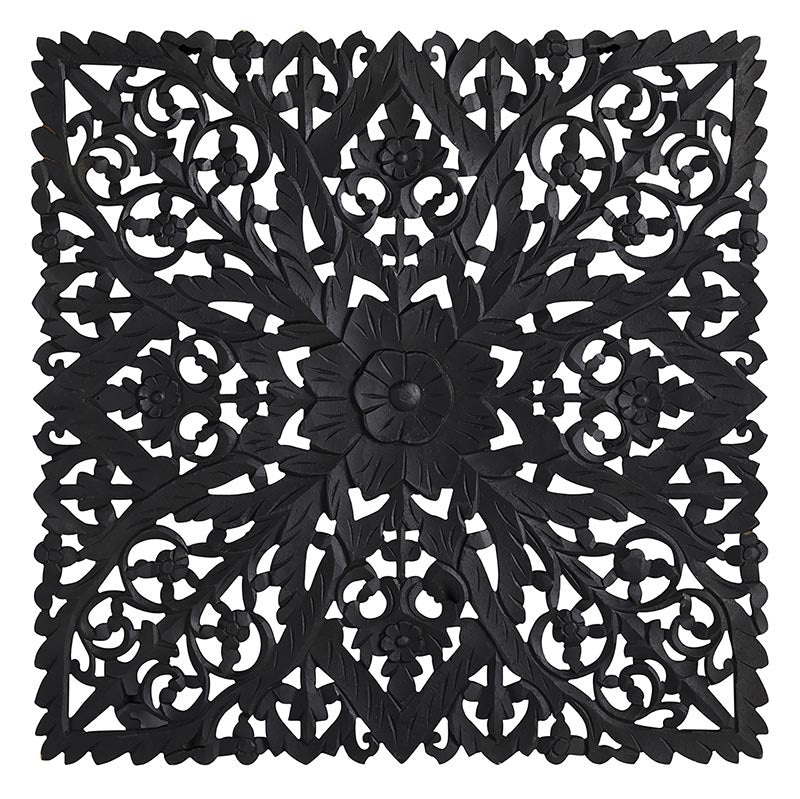 Matte Black Square Wall Decor - Bombay Mercantile