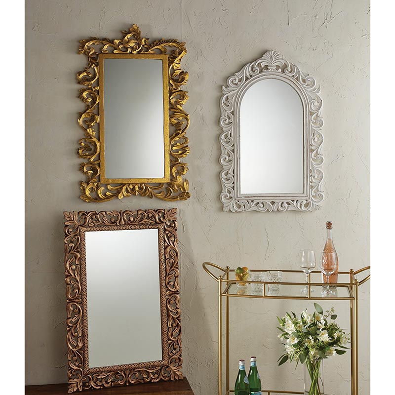 White Antique Mirror - Bombay Mercantile