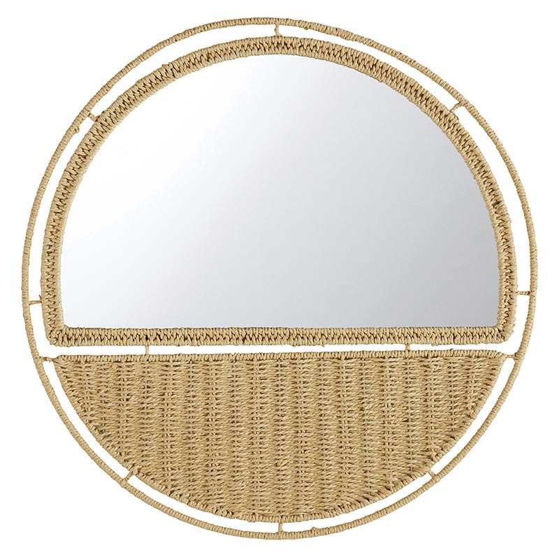Paper Rope Half Mirror - Bombay Mercantile
