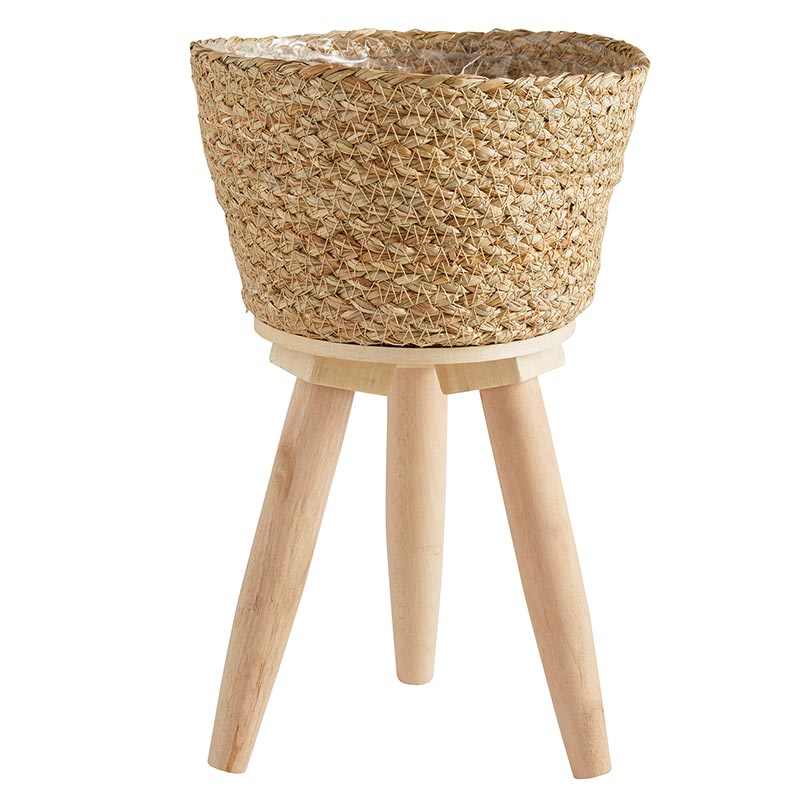 Seagrass Lined Planter With Legs, In increments of 2 - Bombay Mercantile