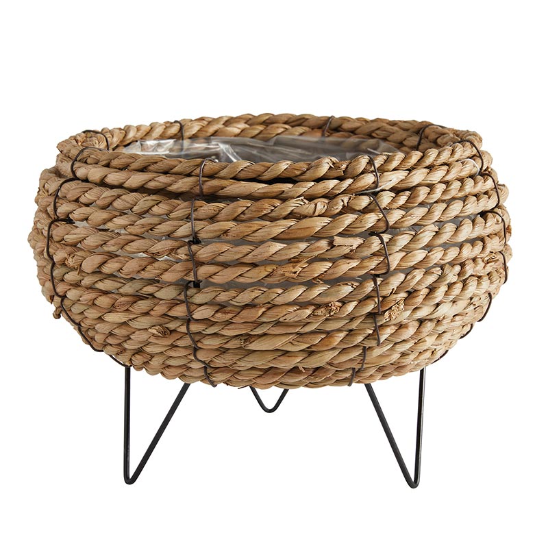 Seagrass Lined Wire Planter, In increments of 2 - Bombay Mercantile