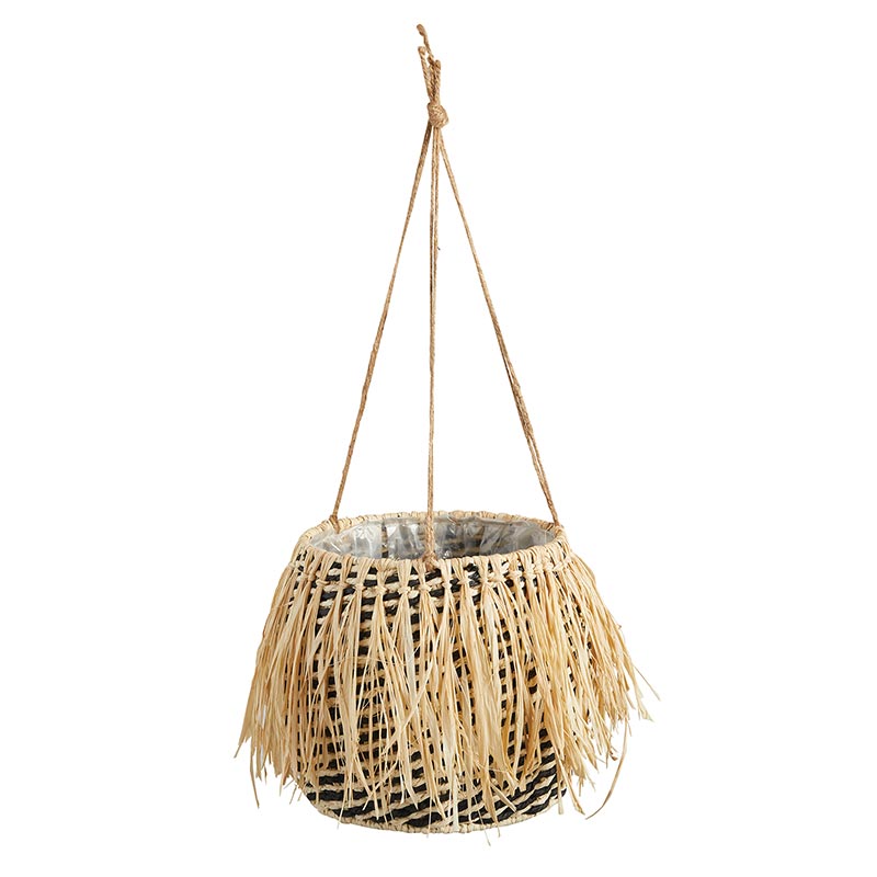 Raffia Hanging Planter, In increments of 2 - Bombay Mercantile