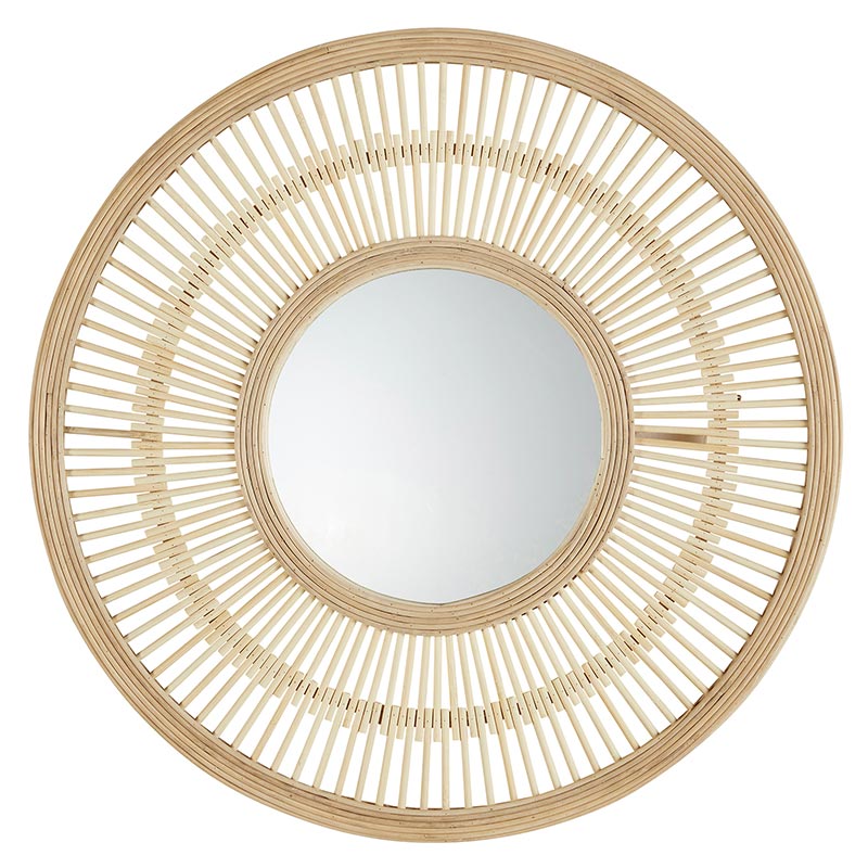 Light Wheel Bamboo Mirror - Bombay Mercantile