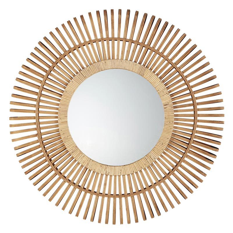 Dark Wheel Bamboo Mirror - Bombay Mercantile