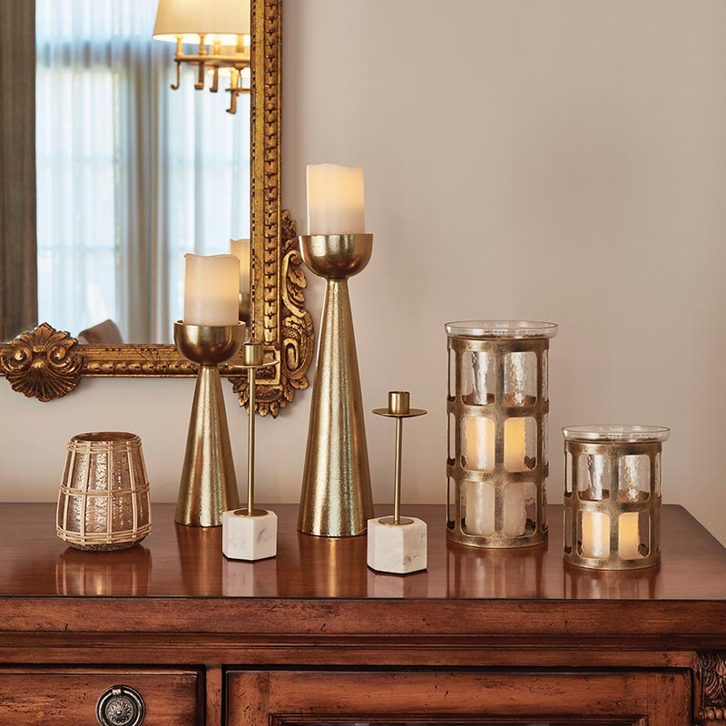 Gold Finish Hurricane - Bombay Mercantile
