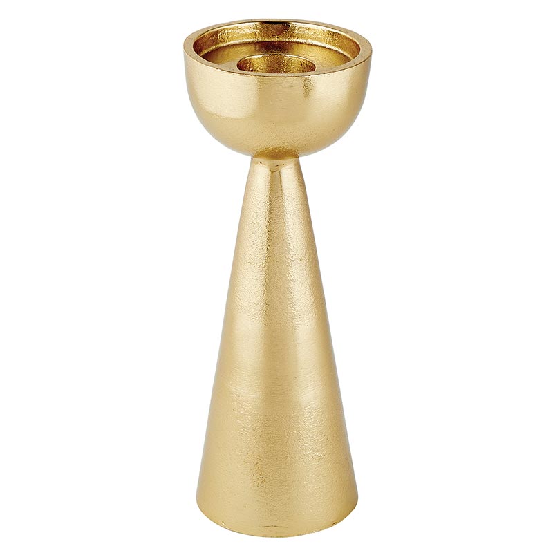 Gold Pillar Candle Holders - Bombay Mercantile