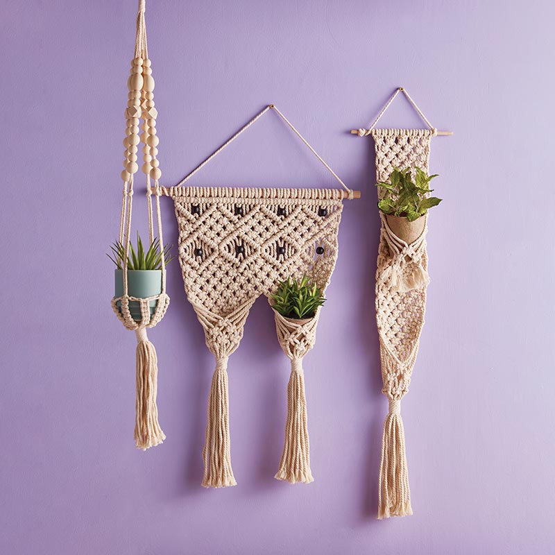Macrame Two Pocket Plant Holder, In increment of 2 - Bombay Mercantile
