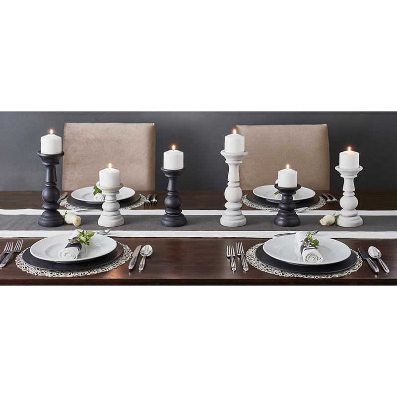 Light Gray Candle Holder - Bombay Mercantile