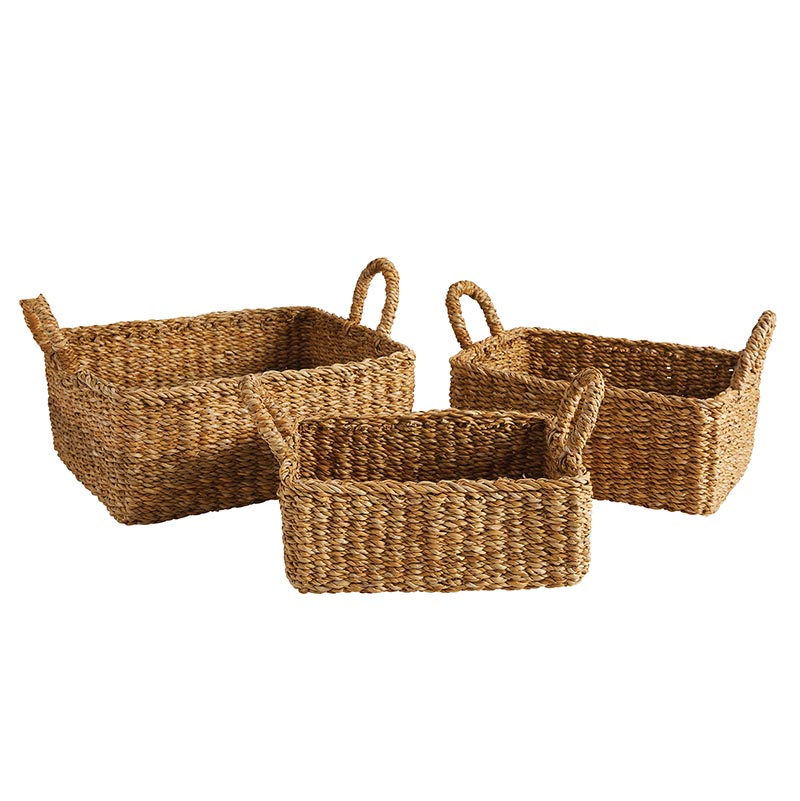 Two Handle Seagrass Basket - Set of 3, In increments of 2 - Bombay Mercantile
