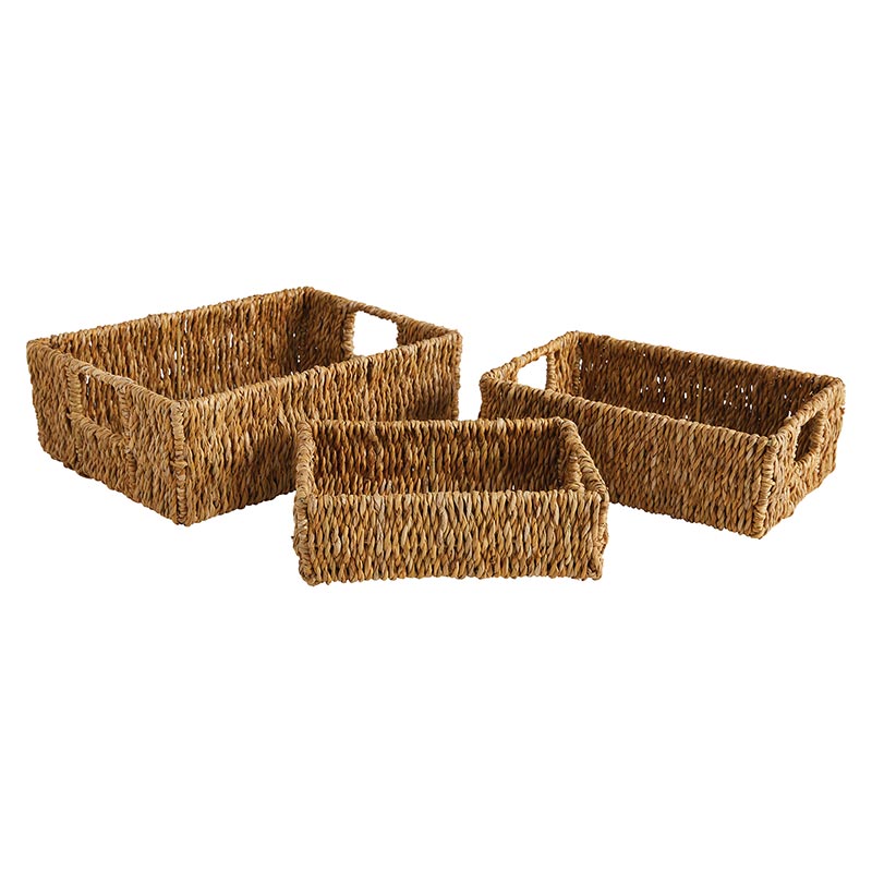 Seagrass Mini Bins - Set of 3, In increments of 2 - Bombay Mercantile
