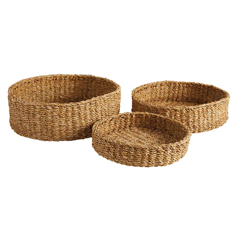 Seagrass Round Chakas - Set of 3, In increments of 2 - Bombay Mercantile
