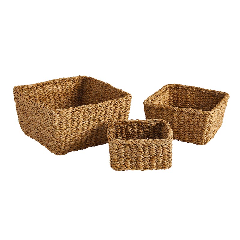 Seagrass Tall Baskets - Set of 3, In increments of 2 - Bombay Mercantile