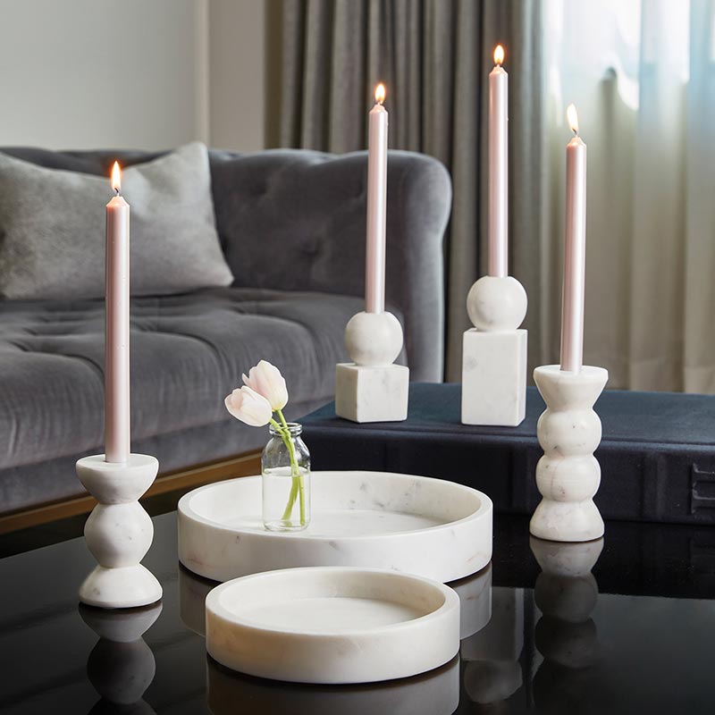 Marble Candle Holder - Bombay Mercantile