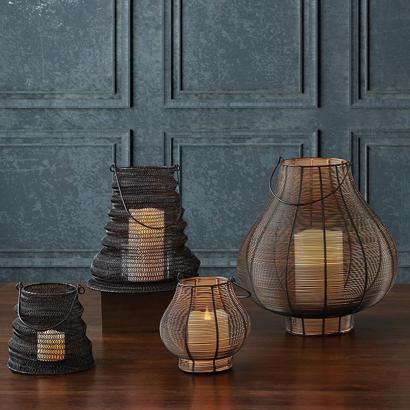 Black Folding Lantern - Bombay Mercantile