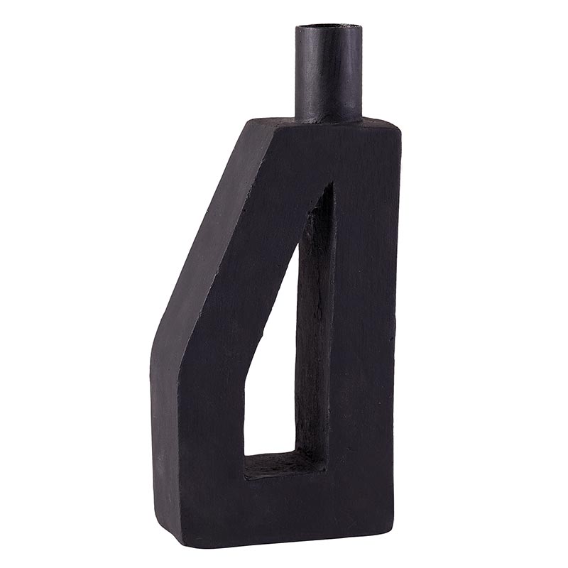 Black Abstract Candleholder - Bombay Mercantile