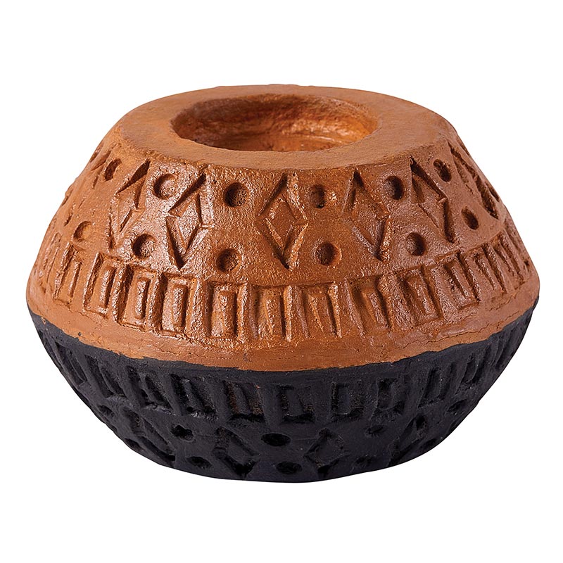 Engraved Two-Tone Candleholder - Bombay Mercantile
