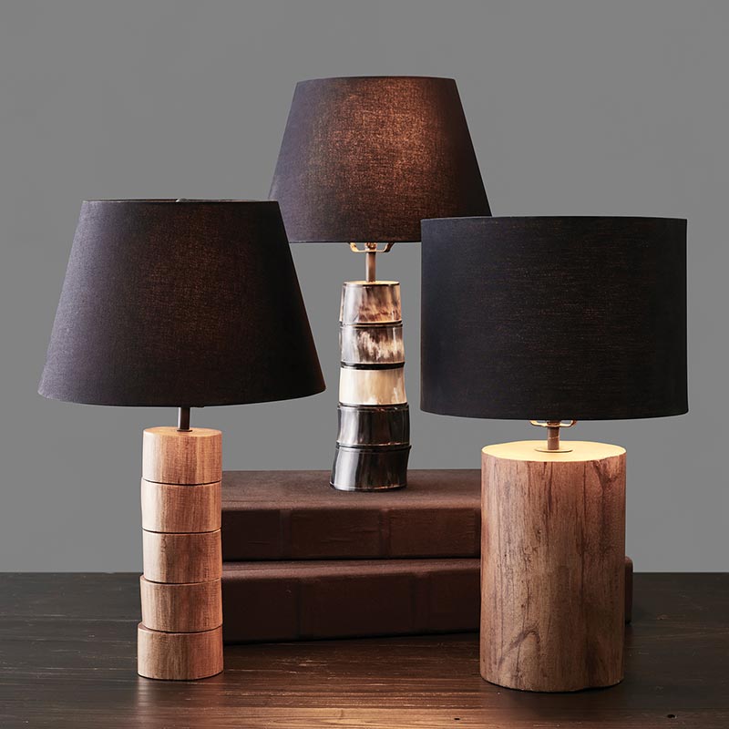 Thick Matte Wood Lamp - Bombay Mercantile