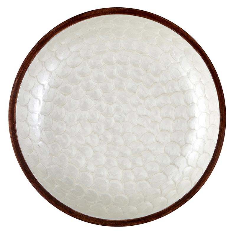 Inlaid Walnut Decor Bowl - Bombay Mercantile