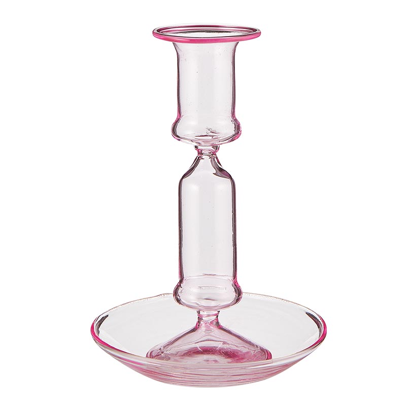 Light Pink Taper Candleholder - Bombay Mercantile