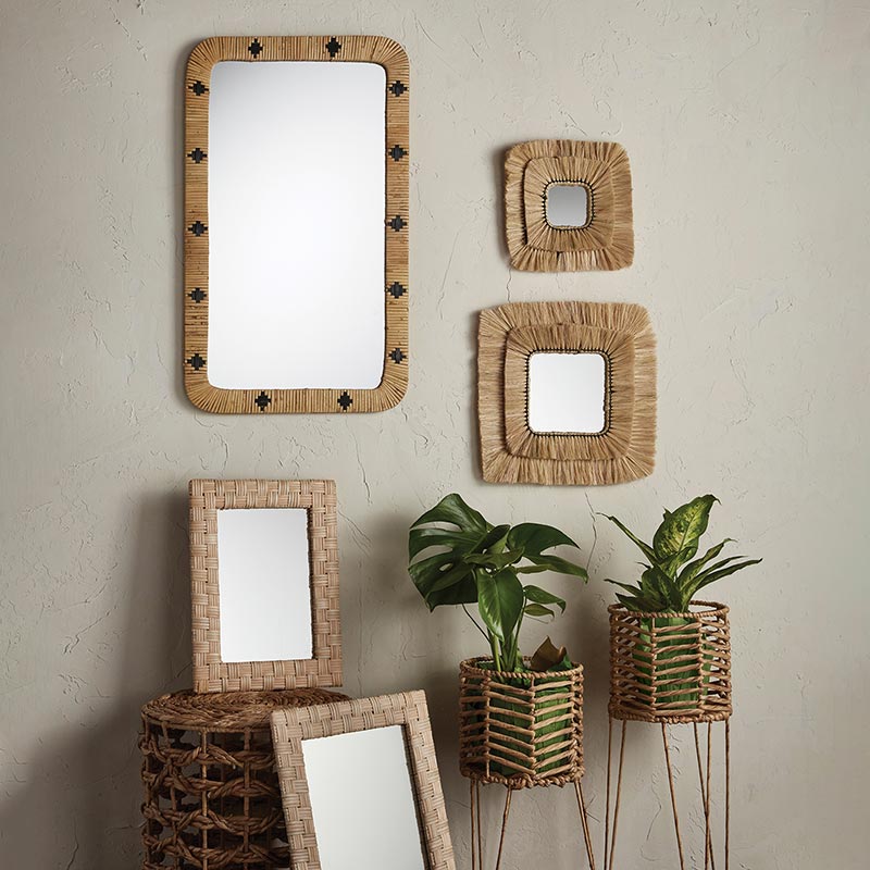 Cane Mirror - Bombay Mercantile