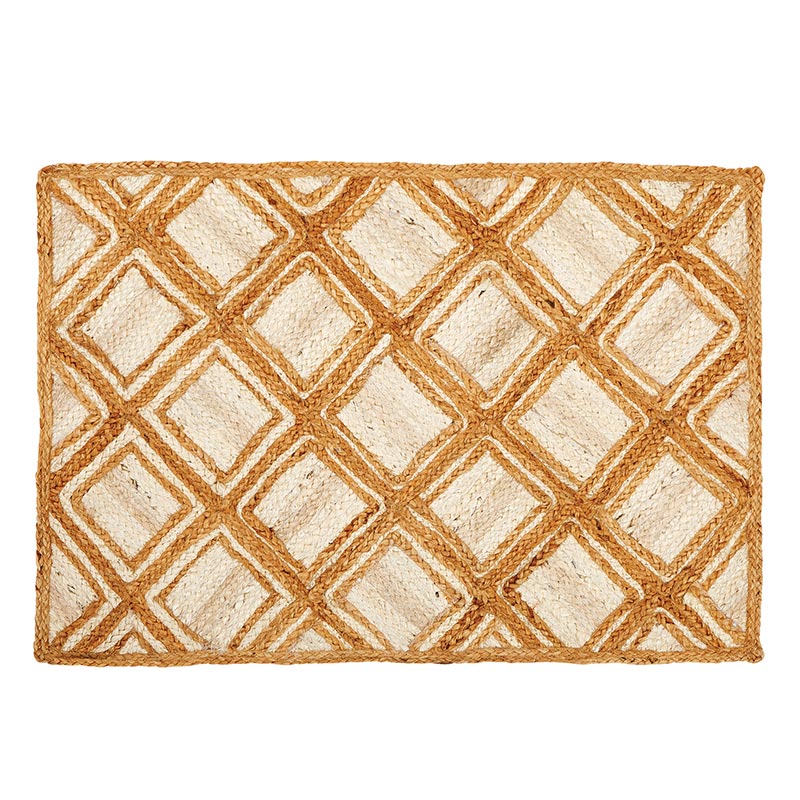 Simple Diamond Jute Rug, In increment of 2 - Bombay Mercantile