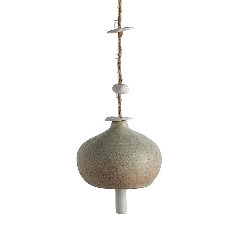 White Ceramic Windchime, in increment of 4 - Bombay Mercantile