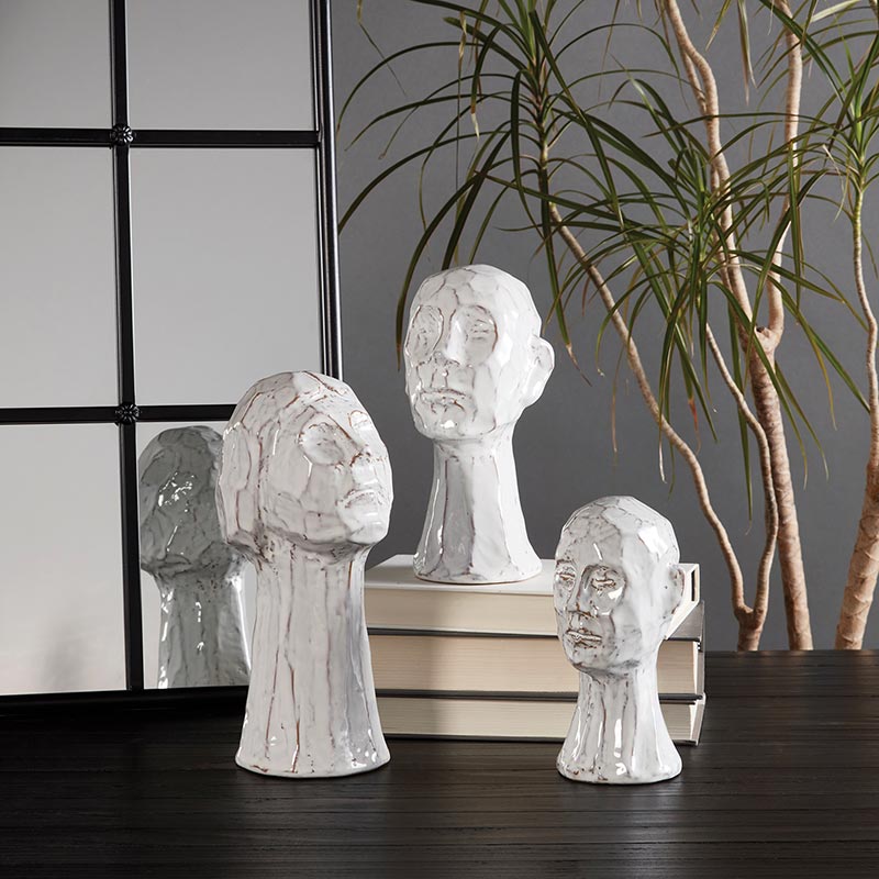 Glazed Face Pot - Bombay Mercantile