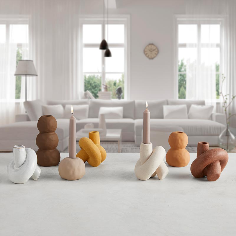 Beige Bubble Candleholder - Bombay Mercantile
