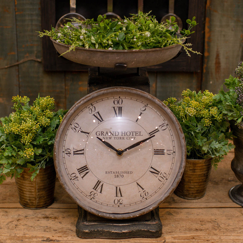 Vintage Black Scale Clock - Bombay Mercantile