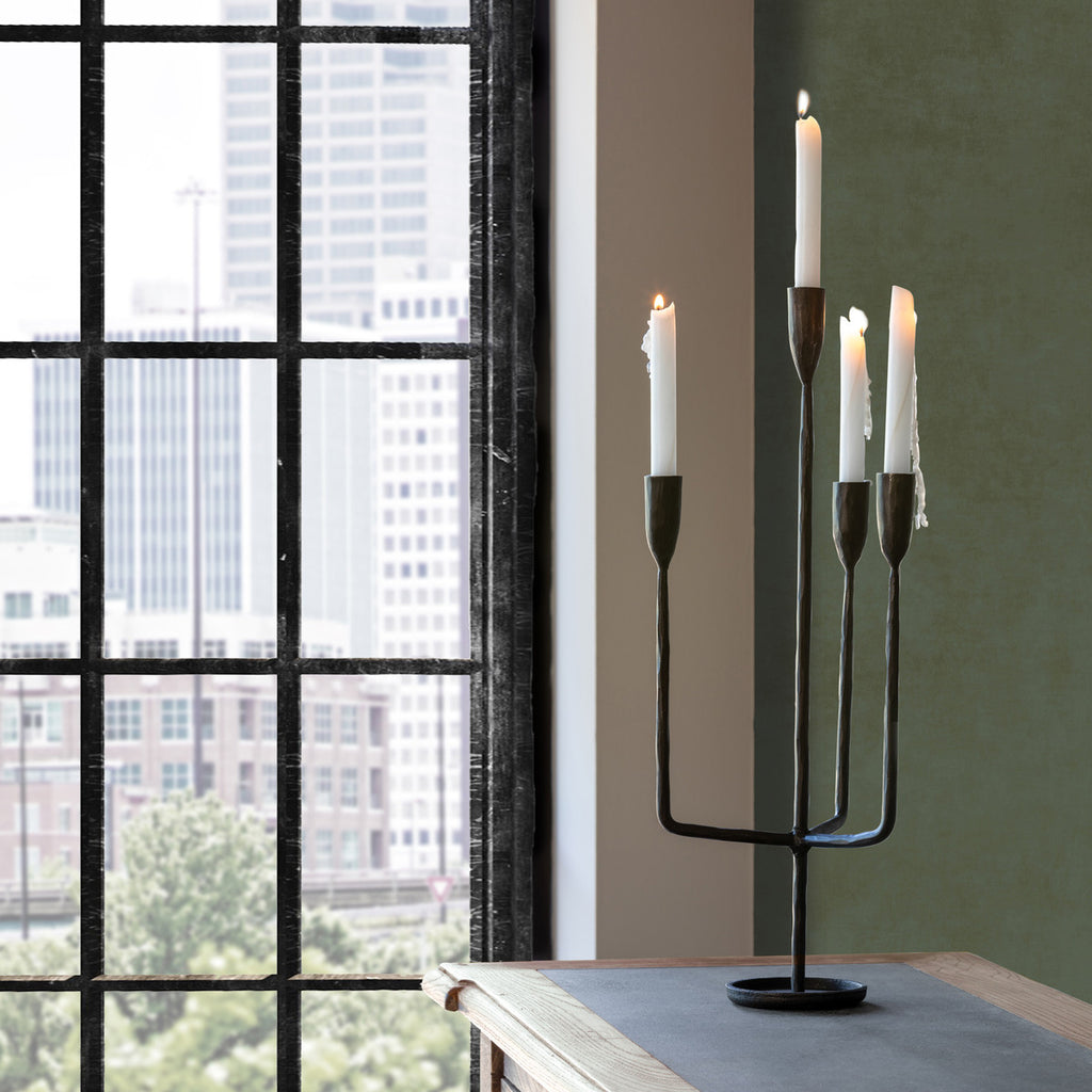Primitive Iron Candelabra - Bombay Mercantile