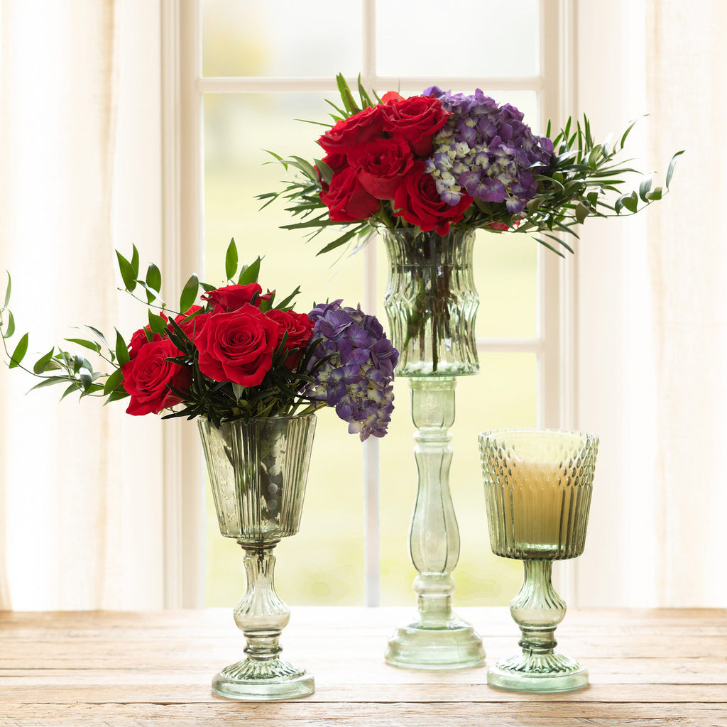 Maybelle Green Candle Holder - Bombay Mercantile