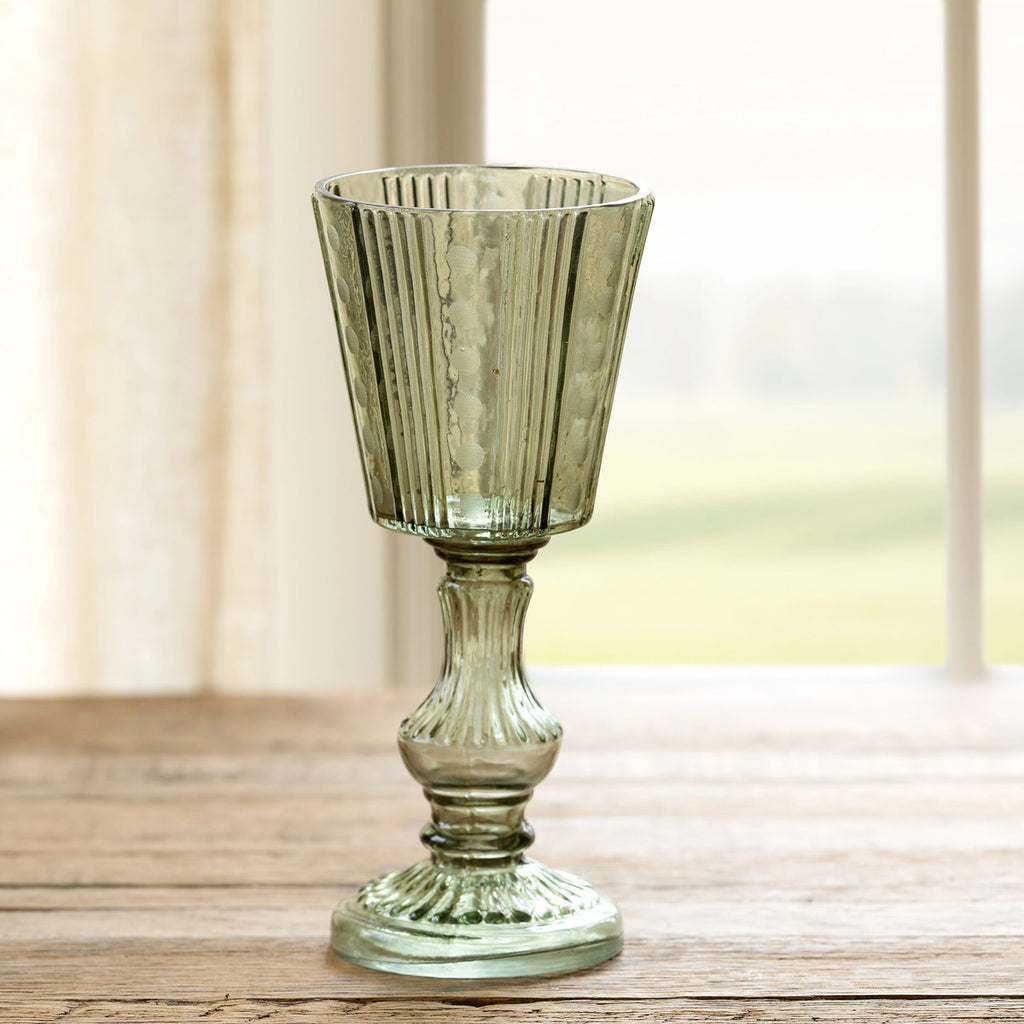 Maybelle Green Candle Holder - Bombay Mercantile