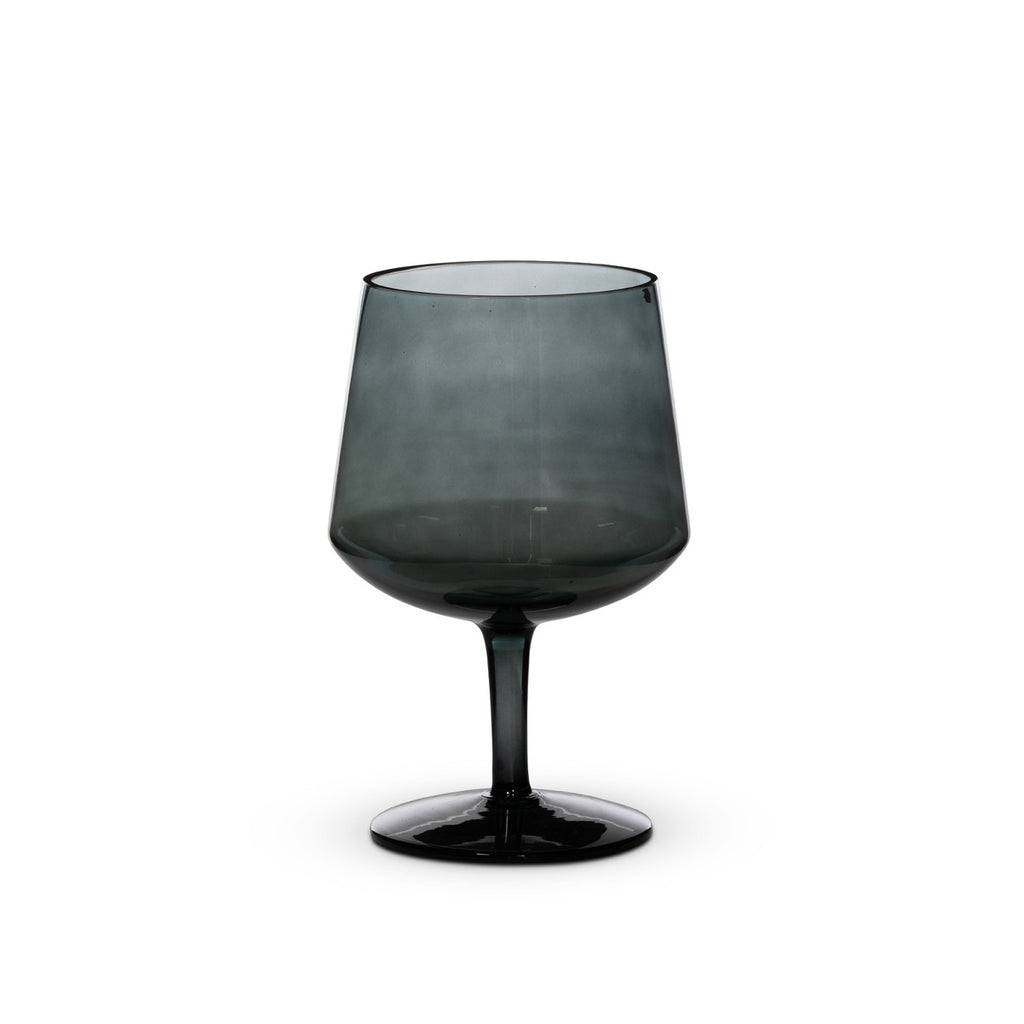 Florian Smoke Glass Stemmed Bowl - Bombay Mercantile