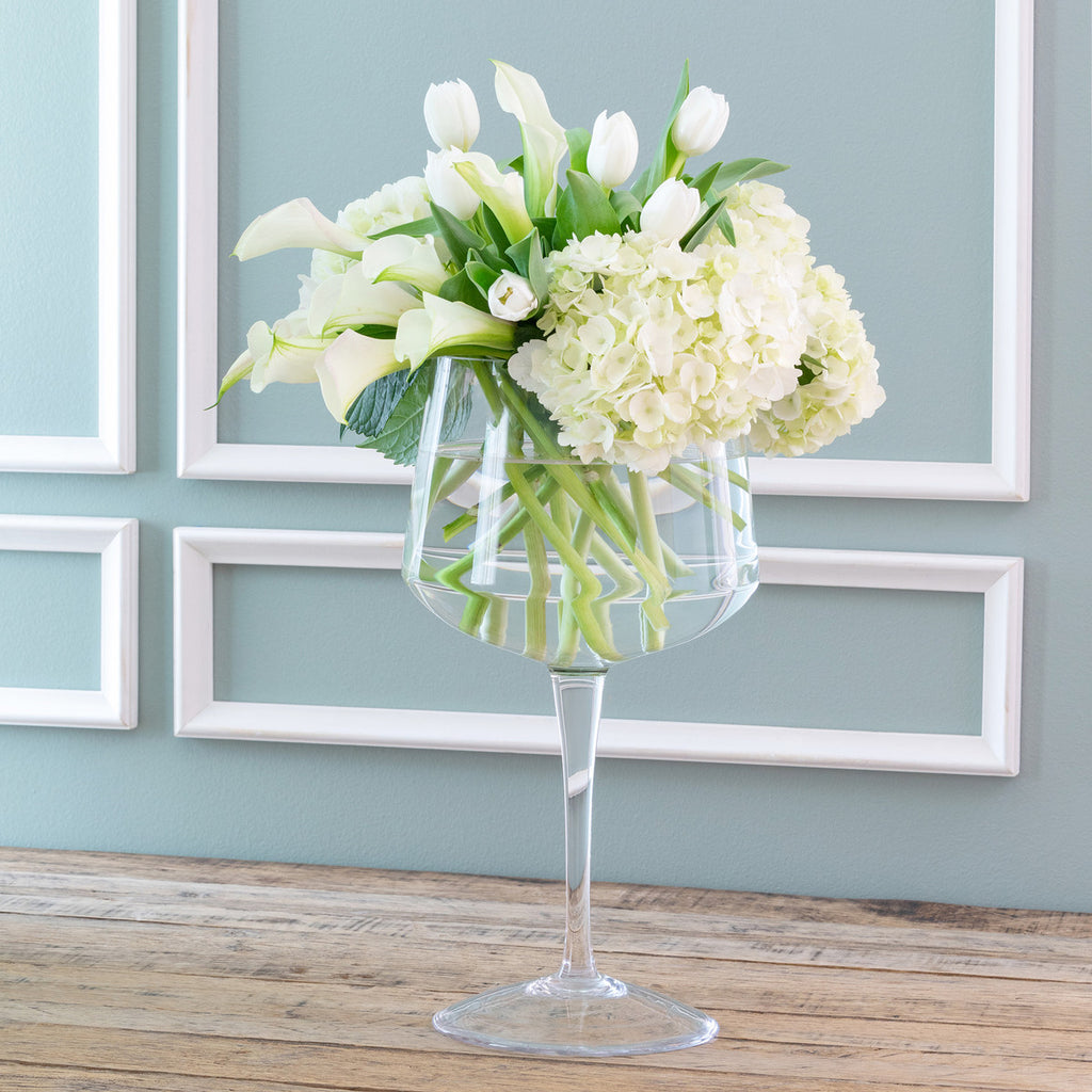 Basia Glass Tall Stemmed Bowl - Bombay Mercantile