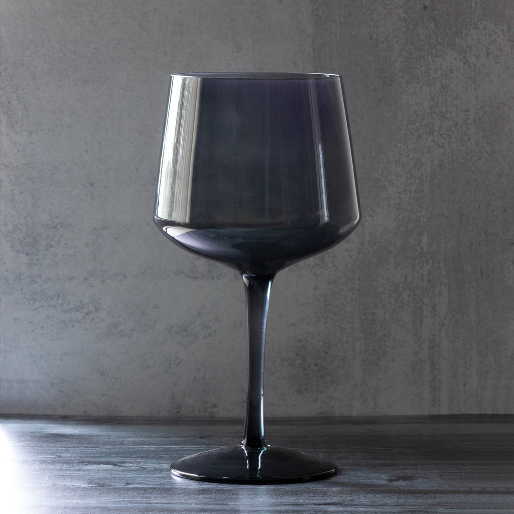 Florian Smoke Glass Stemmed Bowl - Bombay Mercantile
