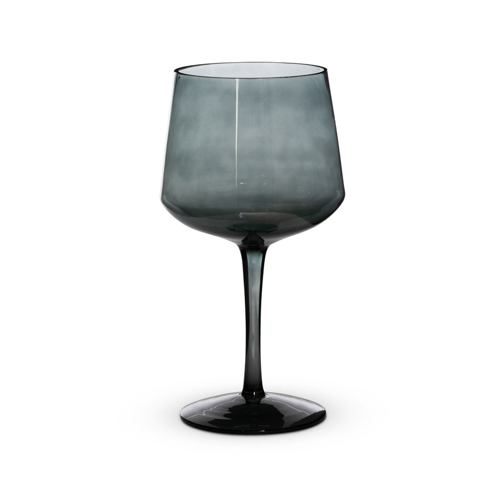 Florian Smoke Glass Stemmed Bowl - Bombay Mercantile