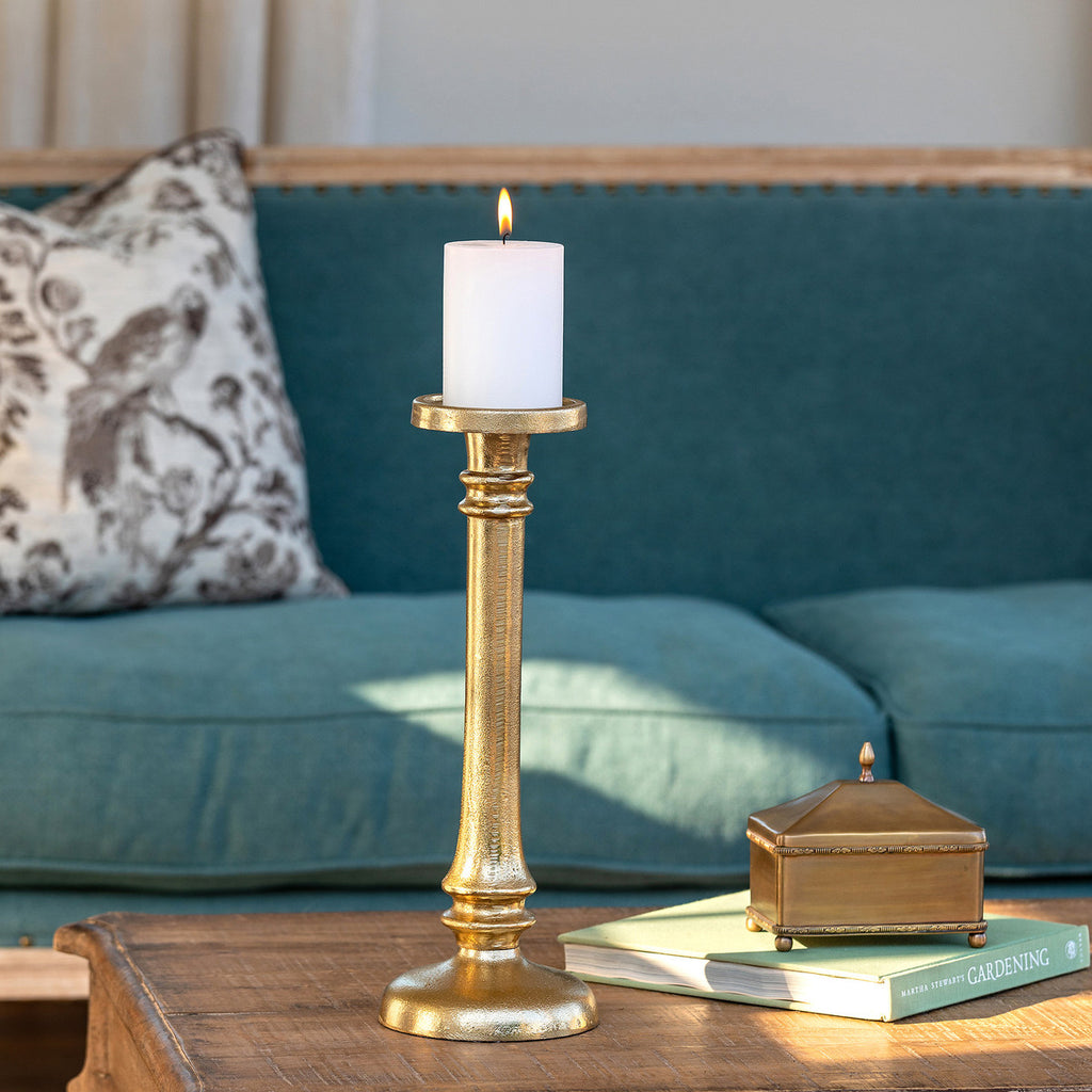 Classic Cast Aluminum Candle Stick, Medium - Bombay Mercantile