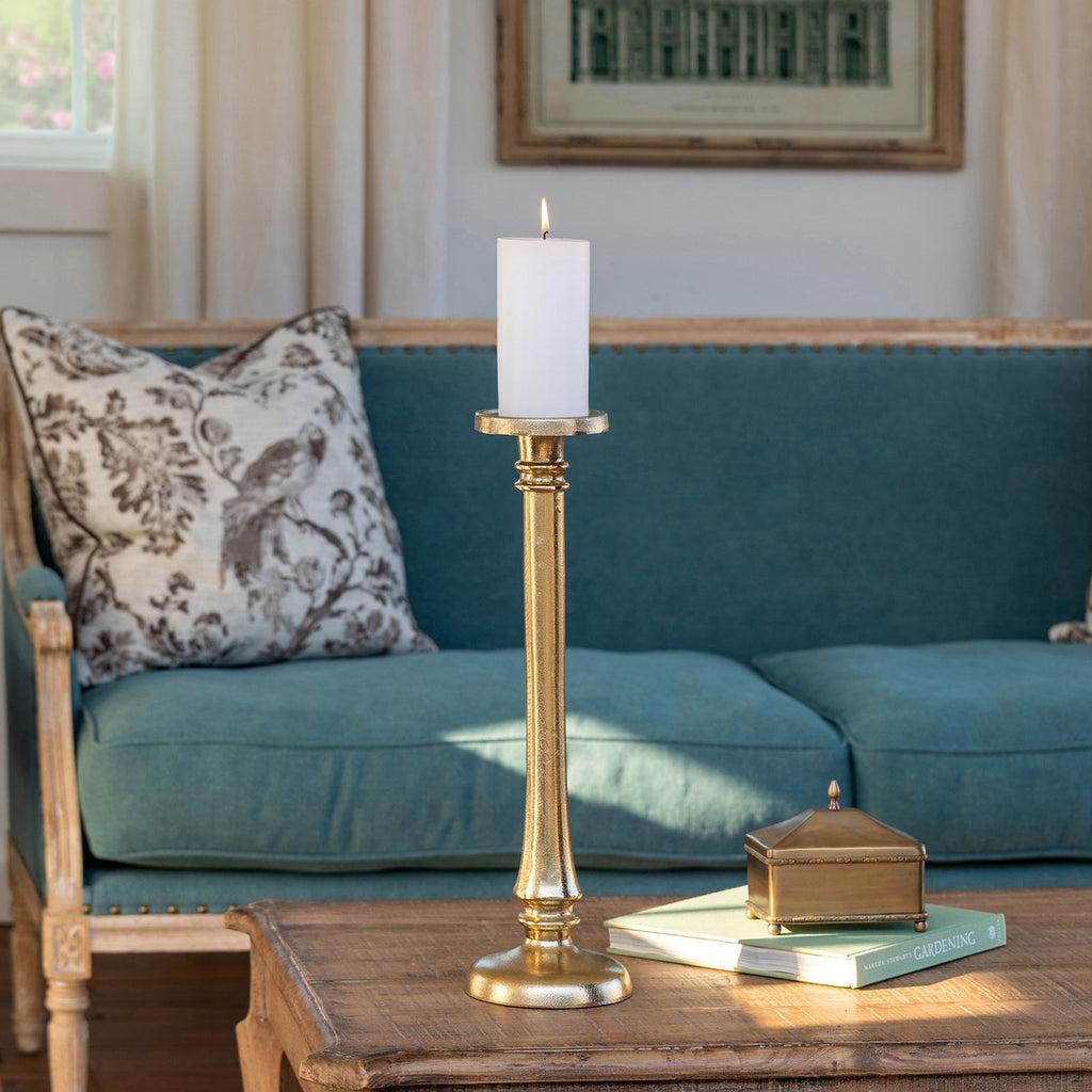 Classic Cast Aluminum Candle Stick, Large - Bombay Mercantile