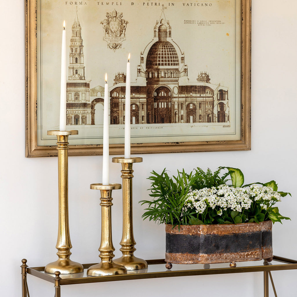 Classic Cast Aluminum Candle Stick, Large - Bombay Mercantile